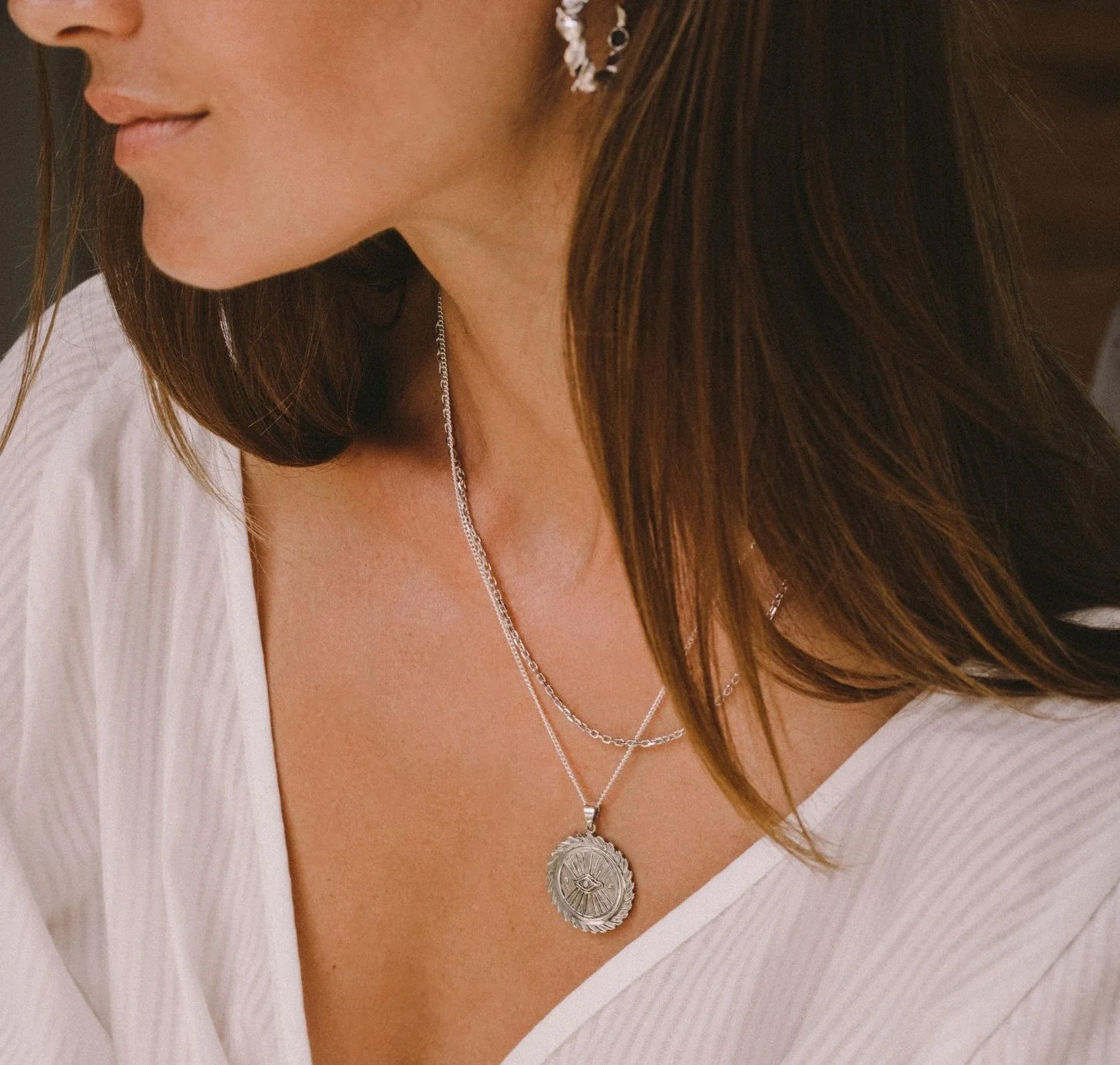 SUZANNE 'PROTECTION' NECKLACE PENDANT - SILVER - Image 6