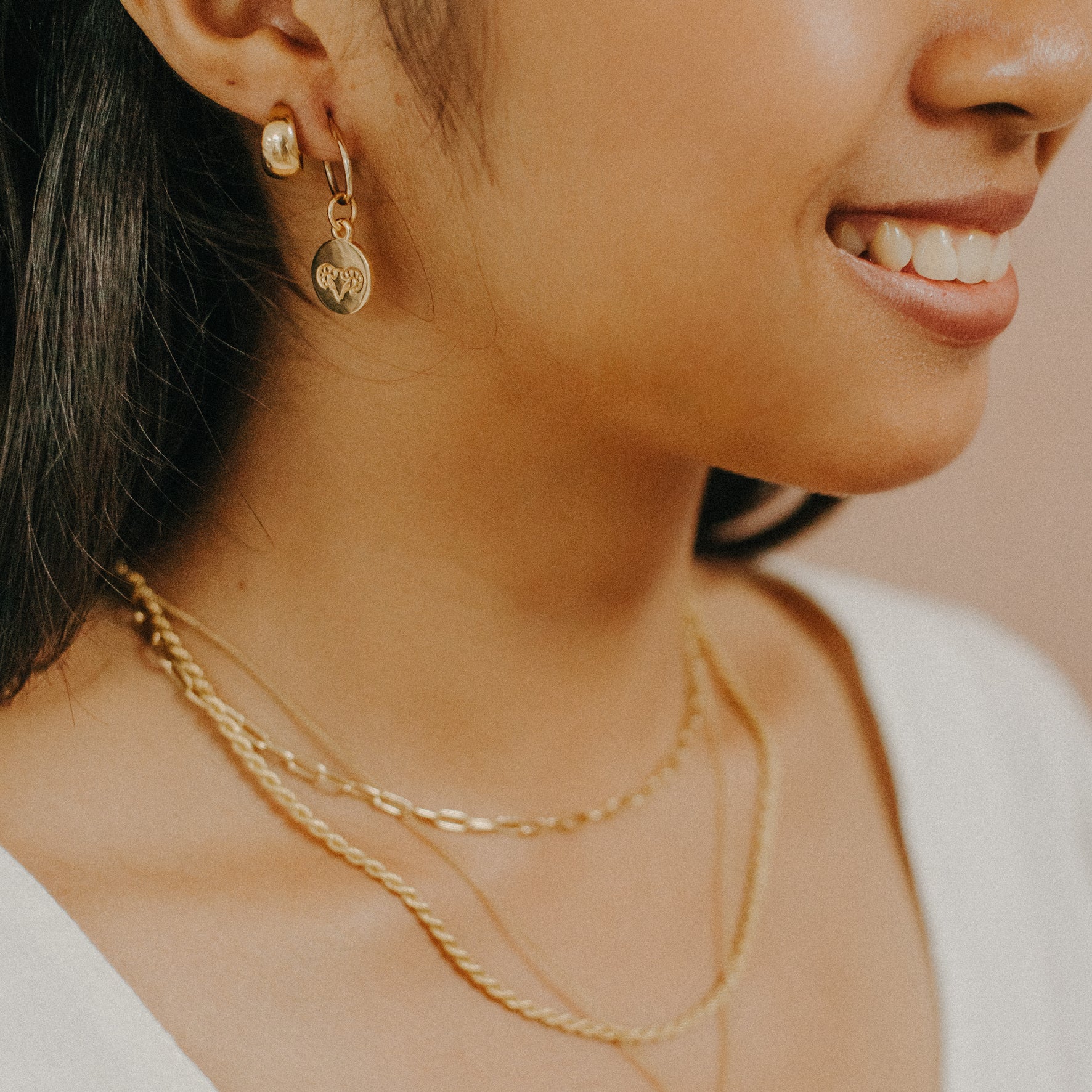 Taurus Mini Zodiac Hoops - Silver - Image 4