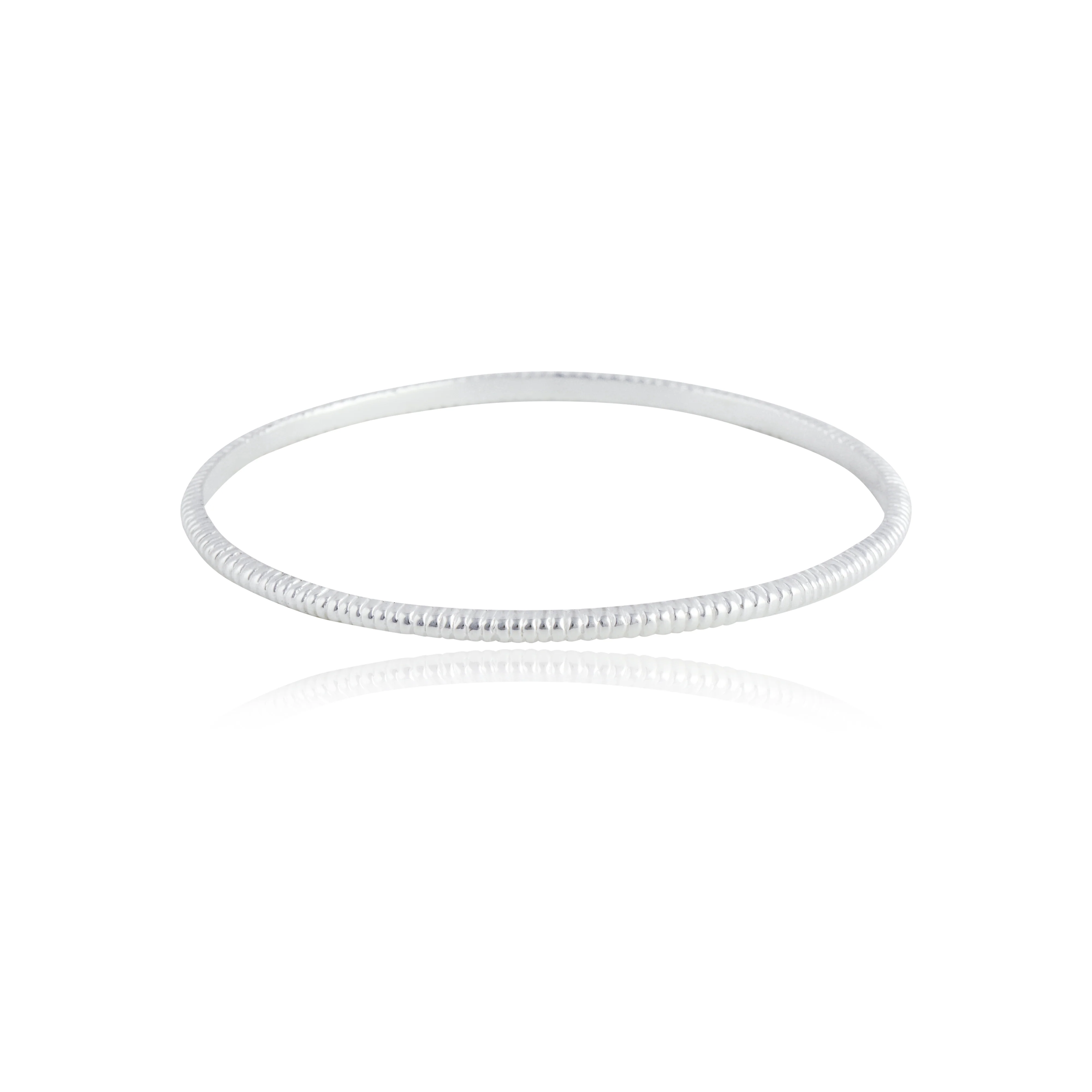 The Baby MET Stripe Bracelet - Silver 2.5mm - Image 6