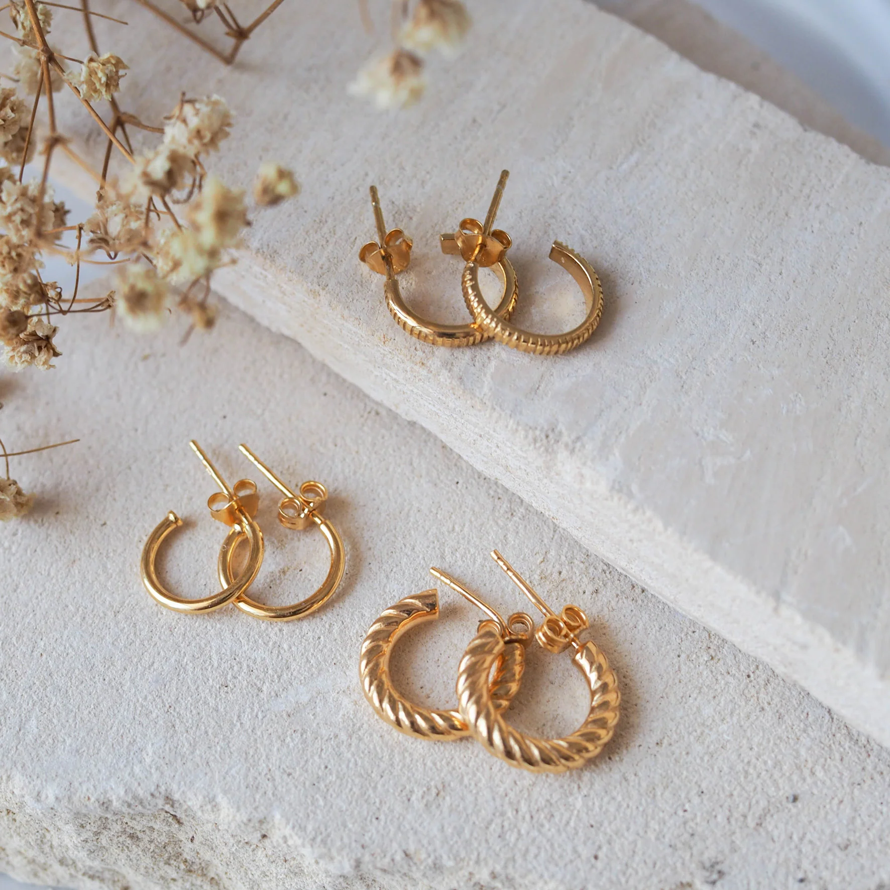 The Hudson Twisted Hoops 12mm - Gold - Image 5