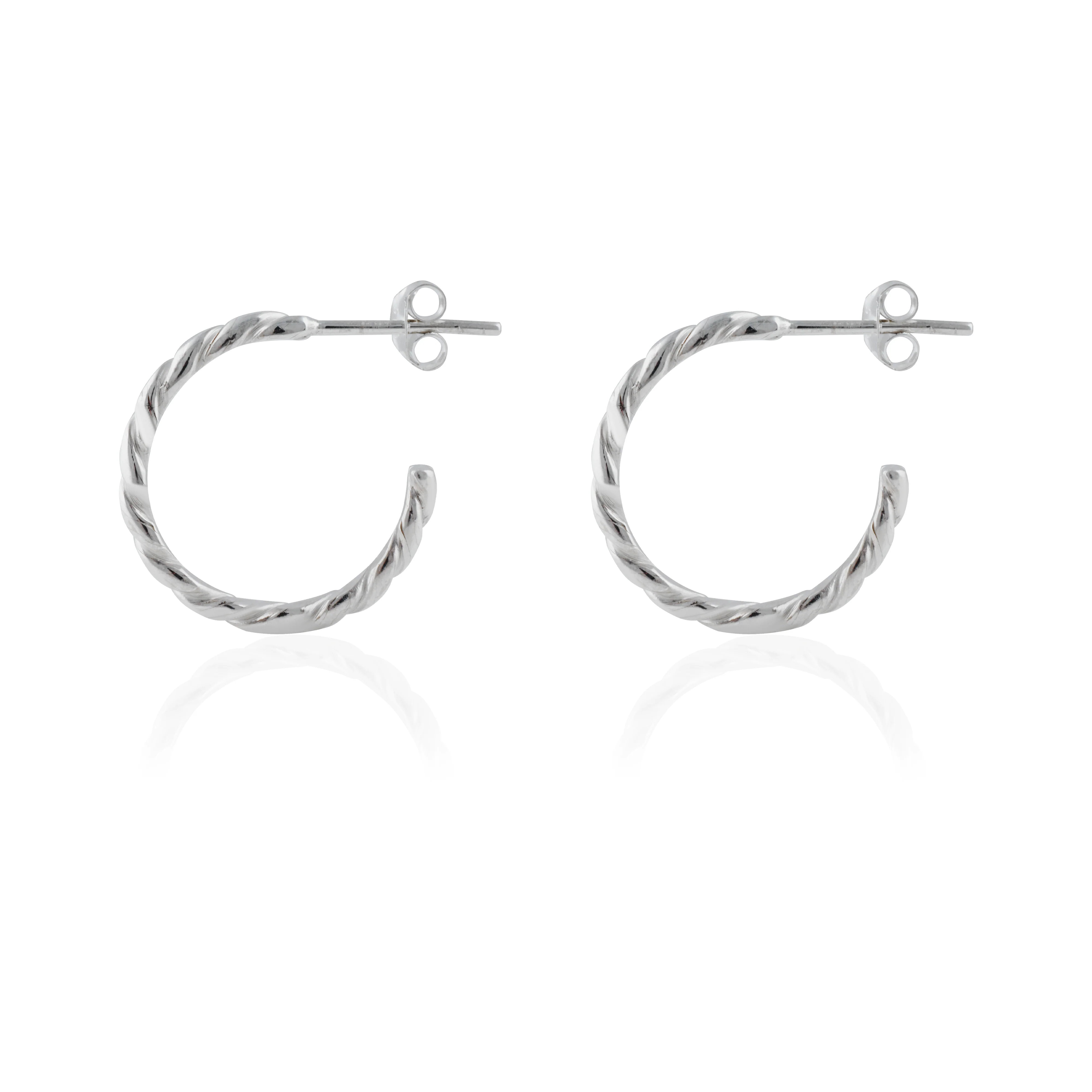 The Hudson Twisted Hoops 20mm - Silver - Image 4