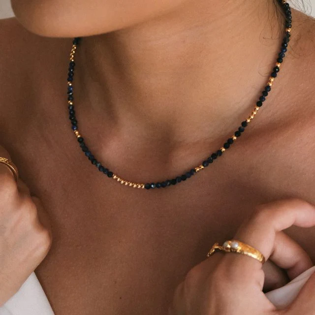 The Indigo Tide Necklace - Gold - Image 4