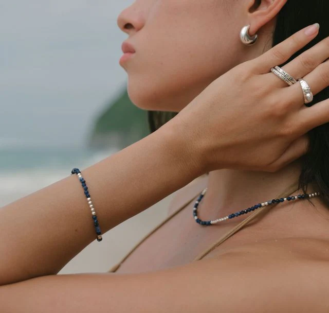 The Indigo Tide Necklace - Silver - Image 6