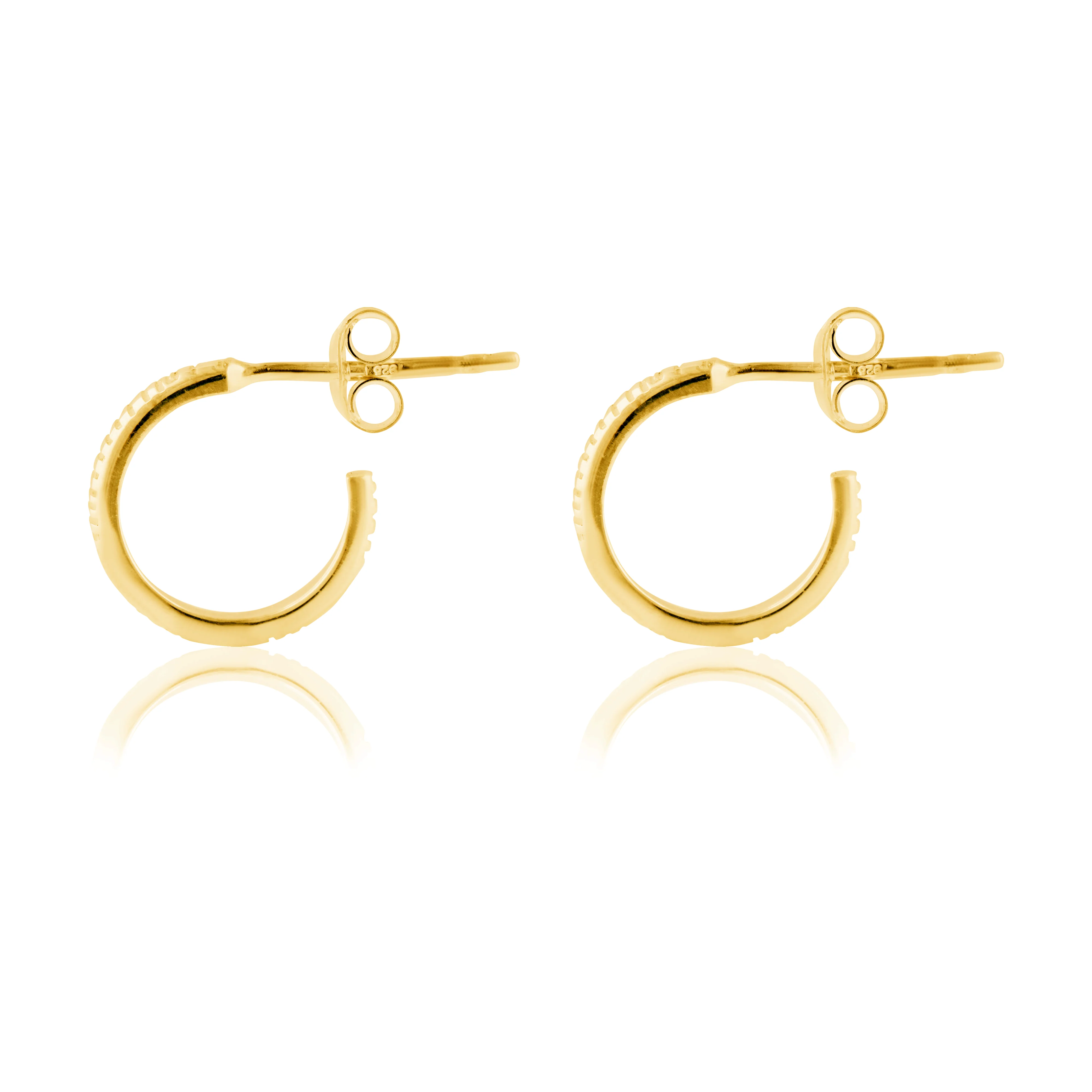 The MET Stripe Thin Earrings 12mm - Gold - Image 6