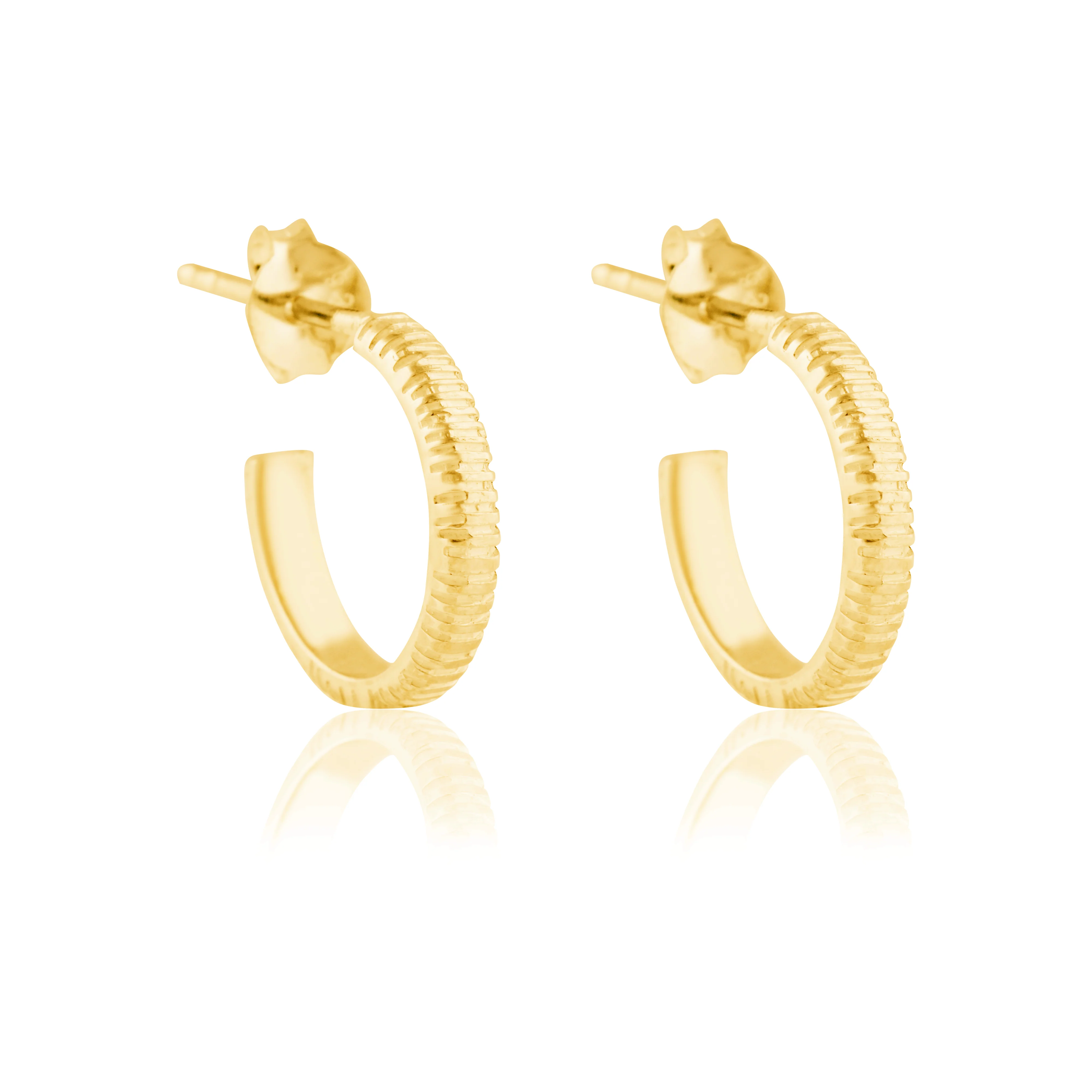 The MET Stripe Thin Earrings 18mm - Gold