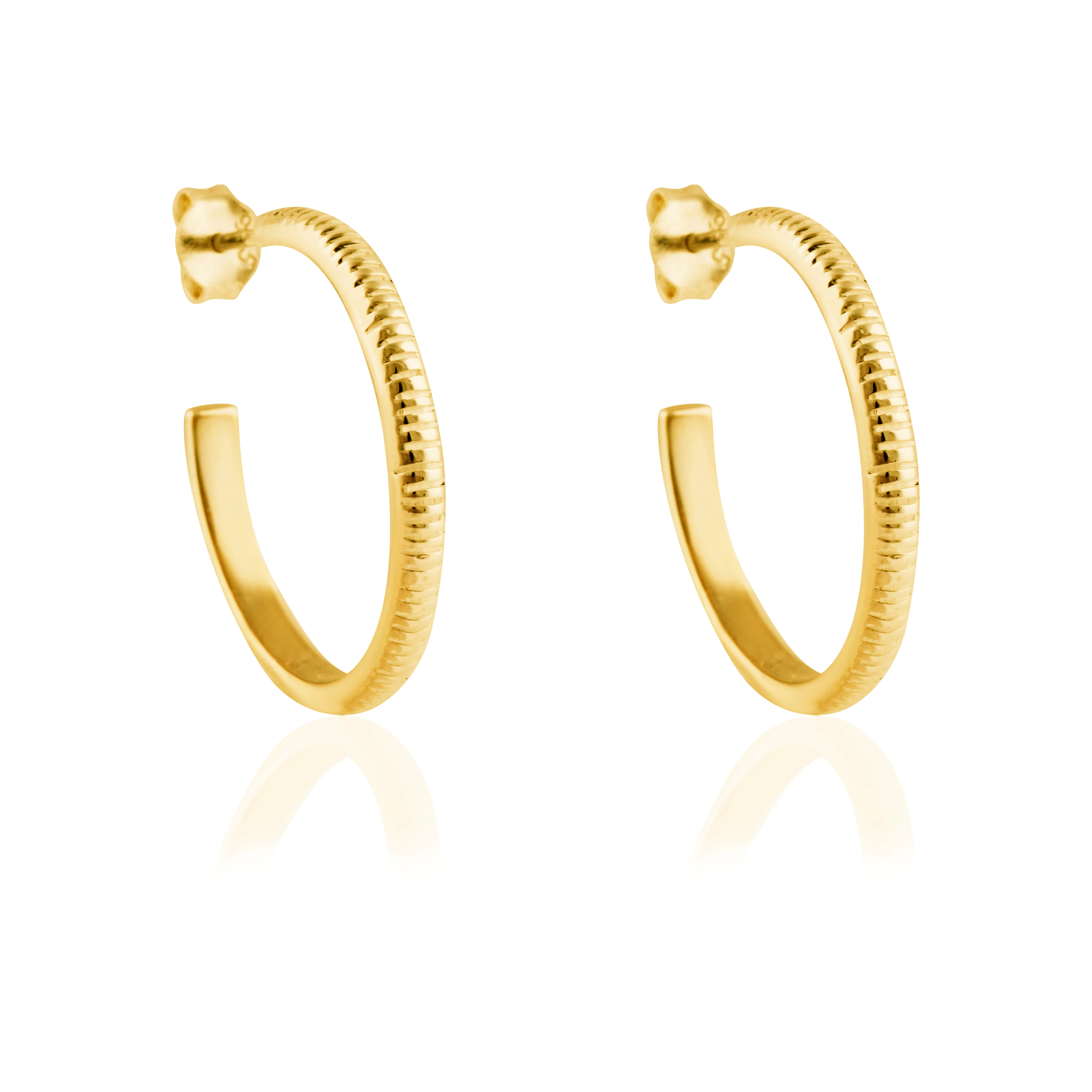 The MET Stripe Thin Earrings 23mm - Gold