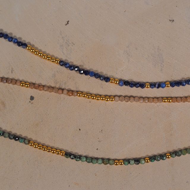 The Indigo Tide Necklace - Gold - Image 3