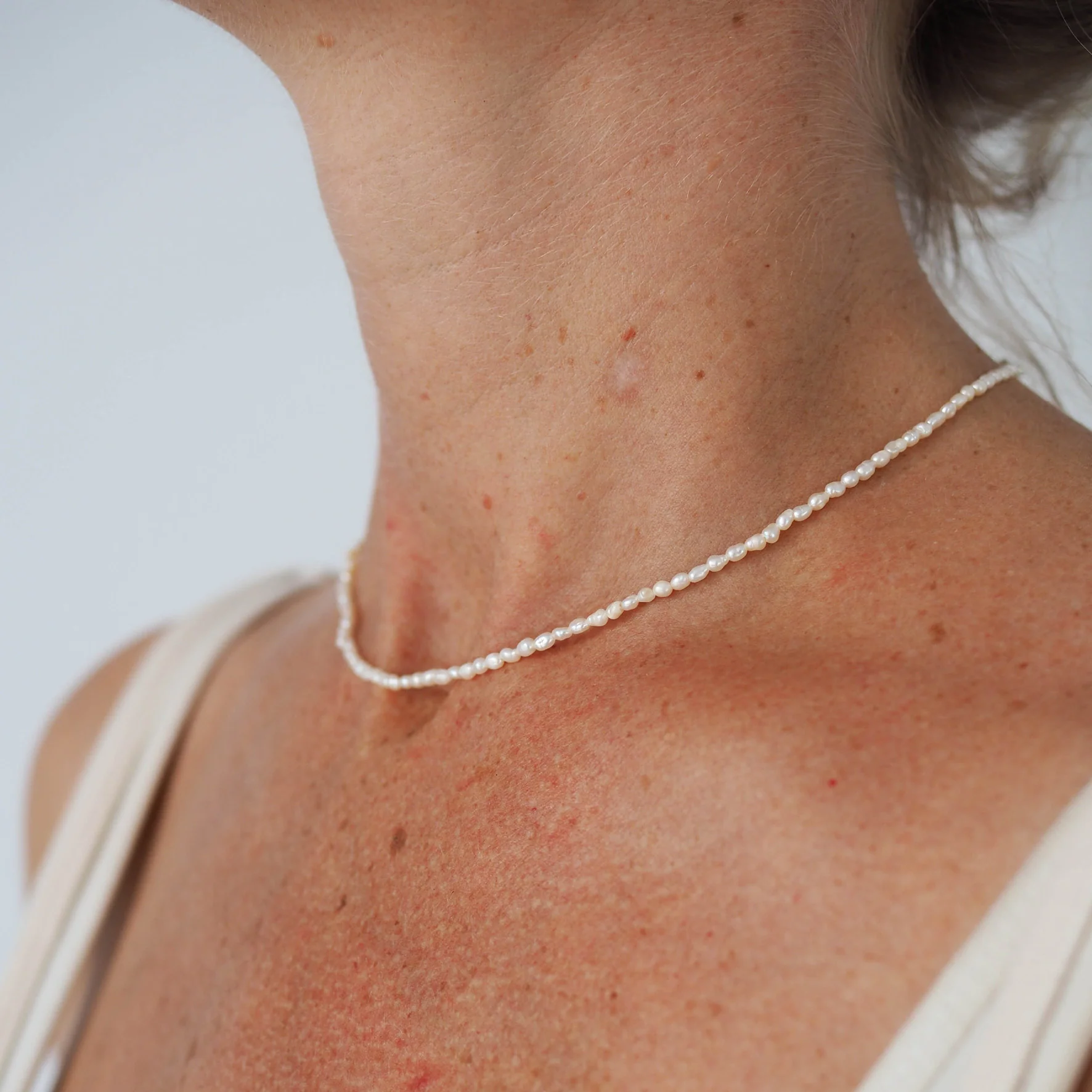 Timeless Mini Pearl Necklace - Silver - Image 3