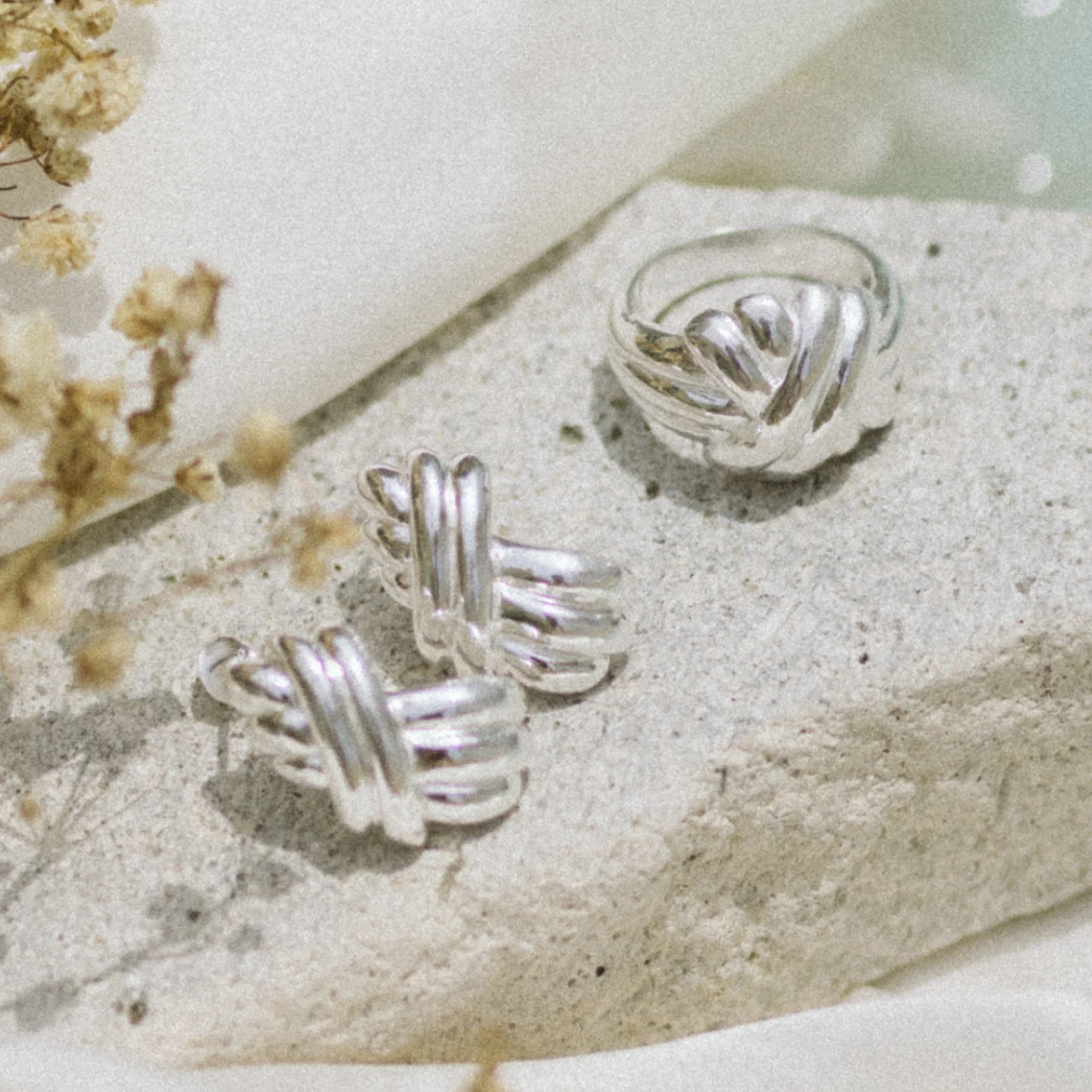Tina Turner Plaited Earrings - Silver - Image 5