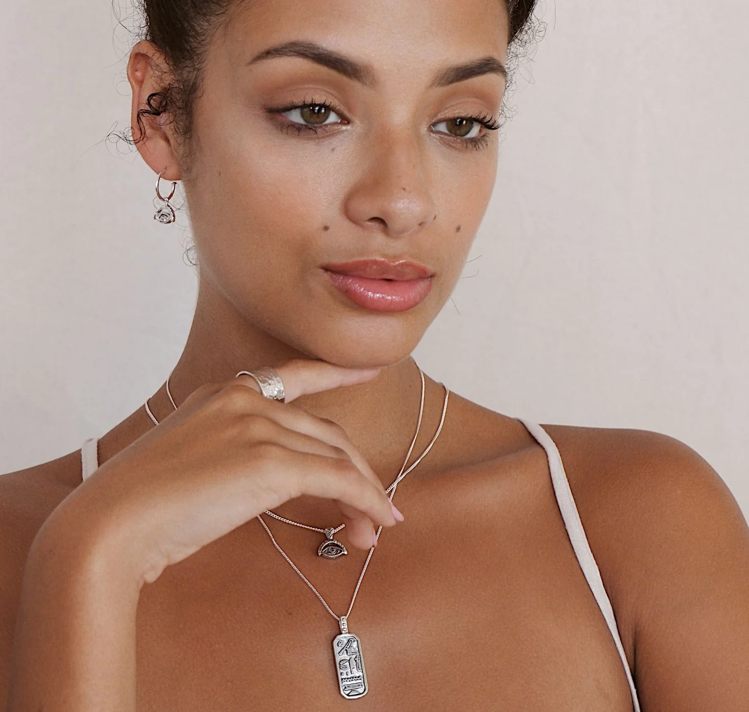 Truth & Good Luck Necklace (Reversible) -  Silver - Image 4