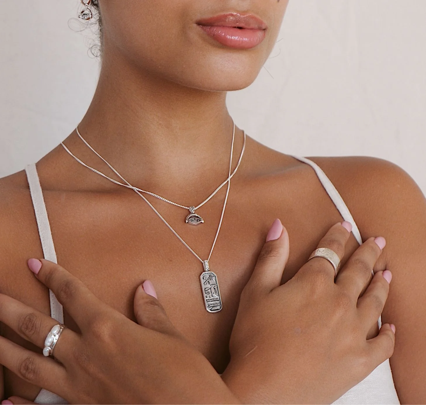 Truth & Good Luck Necklace (Reversible) -  Silver - Image 6
