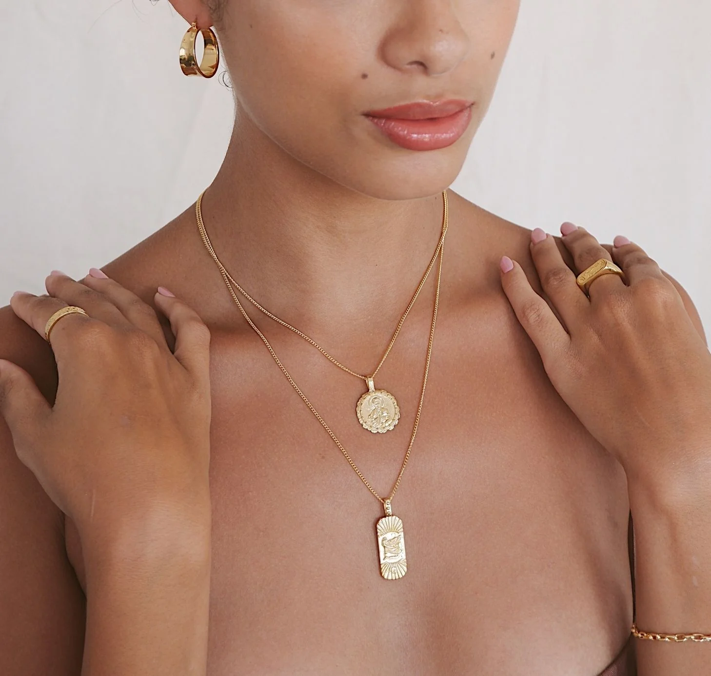 Truth & Good Luck Necklace (Reversible) - Gold - Image 6