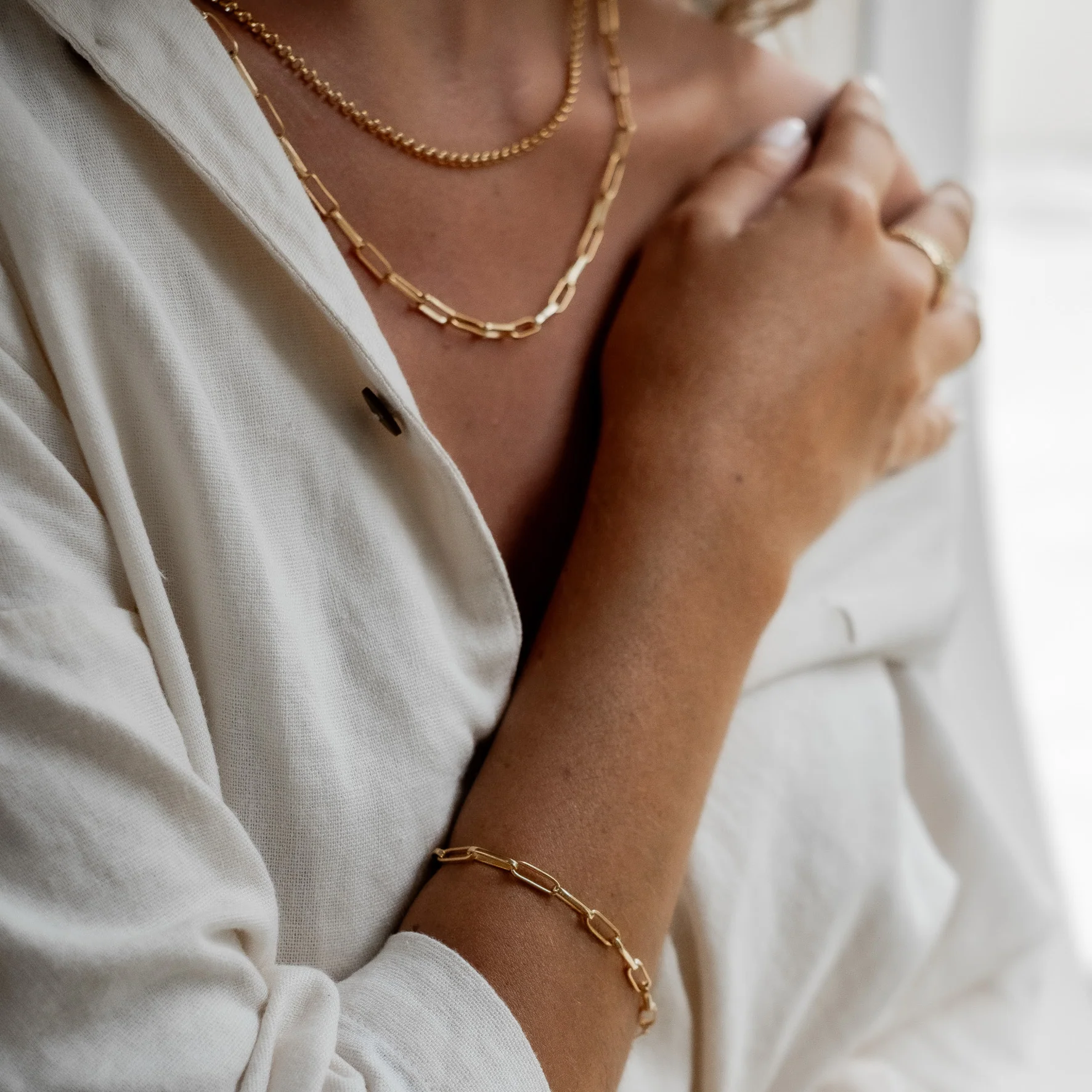 Washington Paper Clip Bracelet - Gold - Image 5