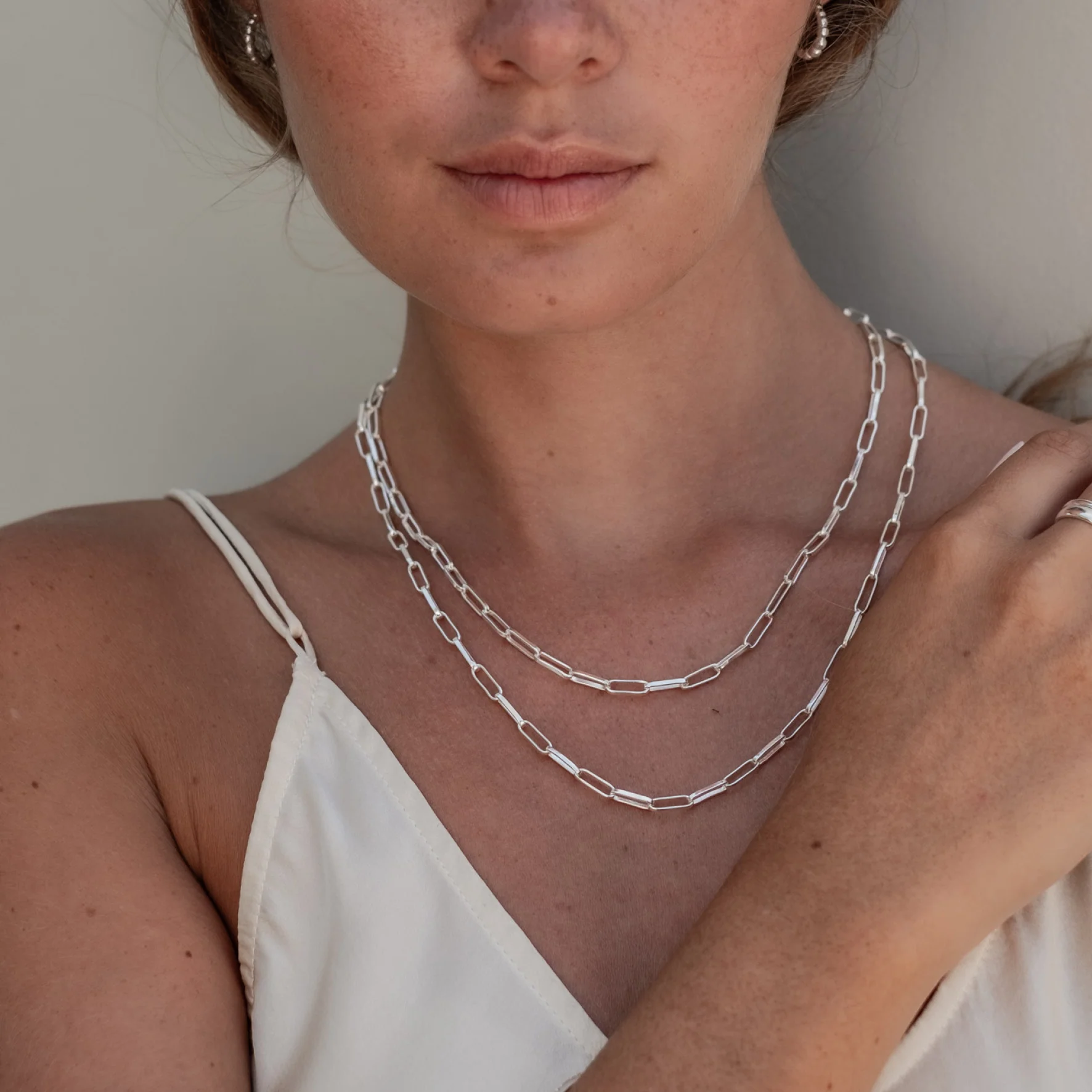 Washington Paper Clip Chain Necklace - Silver - Image 5